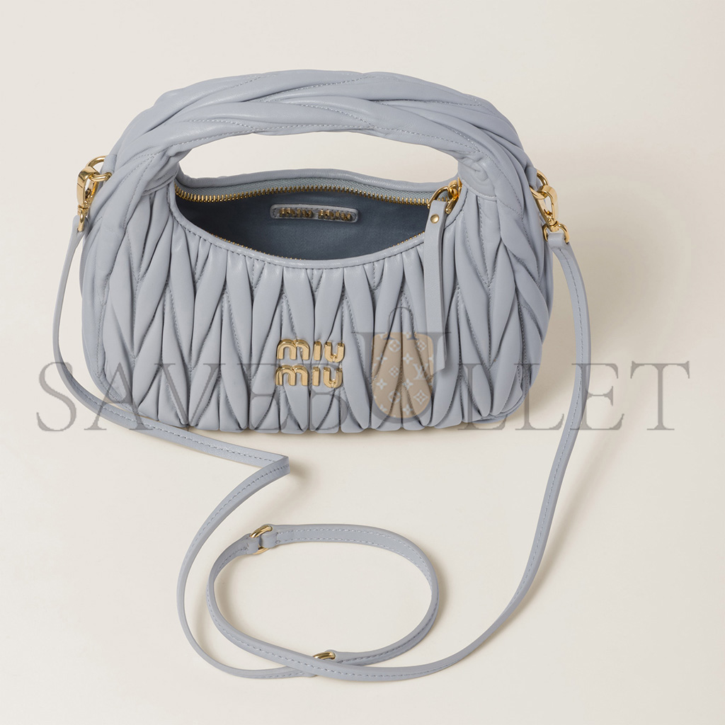 MIU MIU WANDER MATELASSÉ NAPPA LEATHER HOBO BAG 5BC125 (20*17*6cm) MIU MIU WANDER MATELASSÉ NAPPA LEATHER HOBO BAG 5BC125 (20*17*6cm)